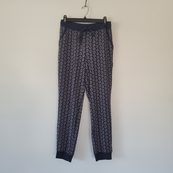 MAX STUDIO Tile Print Pattern Lightweight Blue Joggers - Picture 2 of 15